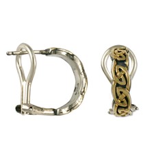 Petra Cuff Earrings in 18K Yellow Gold Design w Sterling Silver Base