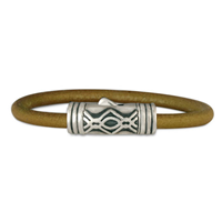 Pictish Leather Bracelet in Sterling Silver