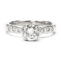 Playa Engagement Ring with Open Bezel Mount in Platinum