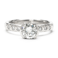 Playa Engagement Ring with Open Bezel Mount in Diamond
