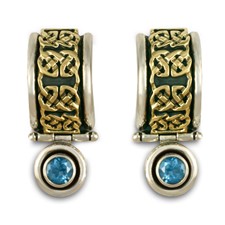 Renee Earrings in 14K Yellow Gold Design w Sterling Silver Base