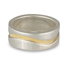 River Wedding Ring 10mm in Two Tone