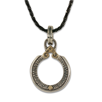 Rollo Pendant in 14K Yellow Gold Design w Sterling Silver Base