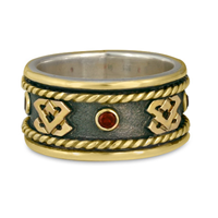 Ronin Ring with Garnet in Two Tone