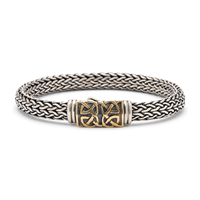 Scroll Woven Chain Bracelet in Two Tone