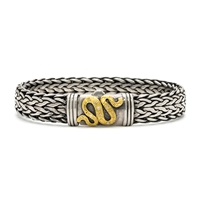 Serpent Bracelet with Diamonds in Two Tone
