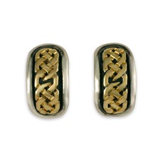 Shannon Cuff Earrings Small in 14K Yellow Gold Design w Sterling Silver Base