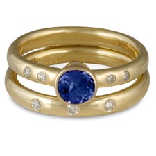 Simplicity Bridal Ring Set with Gems in Sapphire