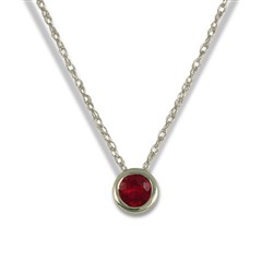 Simplicity Slide Pendant with 5mm Gem in Ruby