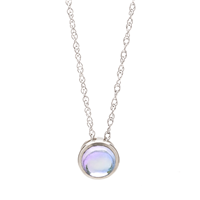 Simplicity Slide Pendant with Moonstone in 14K White Gold