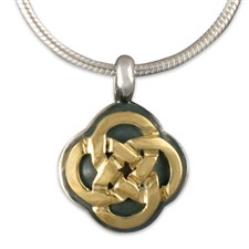 Sita Pendant in 14K Yellow Gold Design w Sterling Silver Base