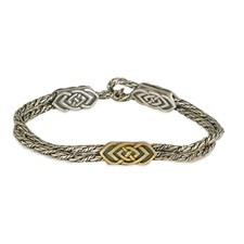 Skyler Bracelet in 14K Yellow Gold Design w Sterling Silver Base