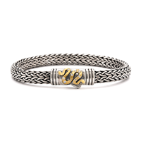 Small Serpent Bracelet With Diamonds in Two Tone