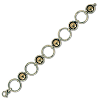 Sol Bracelet in 14K Yellow Gold Design w Sterling Silver Base