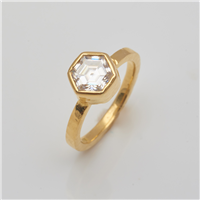 Square Playa Hex Engagement Ring in 14K Yellow Gold