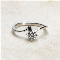 SunMoon Ring in 18K White Gold