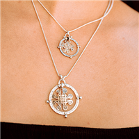 Taliesin Pendant in 14K Yellow Gold Design w Sterling Silver Base