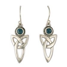 Trinity Earrings with Gems in Sterling Silver