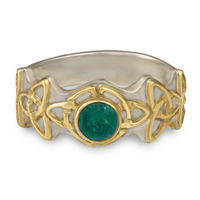 Trinity Ring with Gem in Emerald