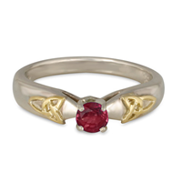 Trinity Solitaire Engagement Ring 4mm  in Ruby