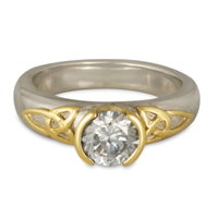 Trinity Solitaire Engagement Ring in Two Tone