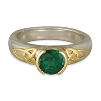 Trinity Solitaire Engagement Ring in Emerald