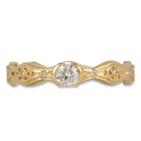 Trinity Twist Solitaire Engagement Ring in 14K Yellow Gold