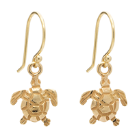 Turtle Earrings Gold in 14K Yellow Gold