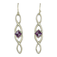 Twist Earrings Long in Amethyst