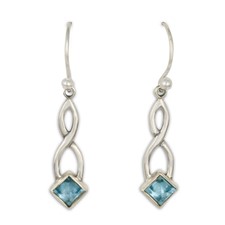 Twist Earrings in Swiss Blue Topaz