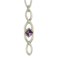 Twist Pendant Long in Amethyst