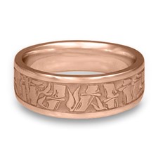 Wide Bamboo Wedding Ring in 14K Rose Gold