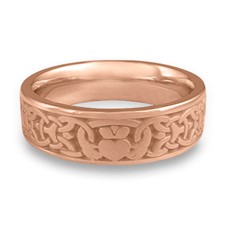 Wide Claddagh Wedding Ring in 14K Rose Gold