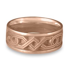 Wide Hugs and Kisses Wedding Ring in 14K Rose Gold