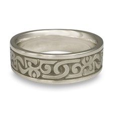 Wide Luna Wedding Ring in 14K White Gold