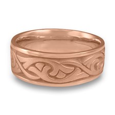 Wide Papyrus Wedding Ring in 14K Rose Gold