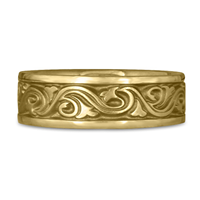Wide Wind and Waves Wedding Ring in 14K Yellow Gold