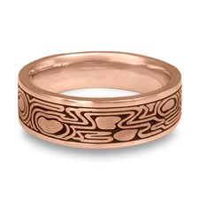 Wide Zen Garden Wedding Ring in 14K Rose Gold