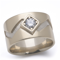 Wide Zig Zag Ring in Diamond