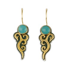 Wind Horse Earrings with Gem in Turquoise