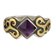 Wind Horse Ring in Amethyst