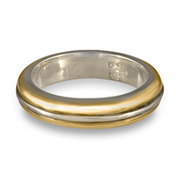 Windsor Wedding Ring in 14K Yellow Gold Design w Sterling Silver Base