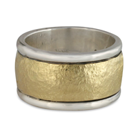 Wistra Ring  in Sterling Silver Borders & Base w 18K Yellow Gold Center