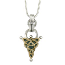 Zena Pendant in 14K Yellow Gold Design w Sterling Silver Base